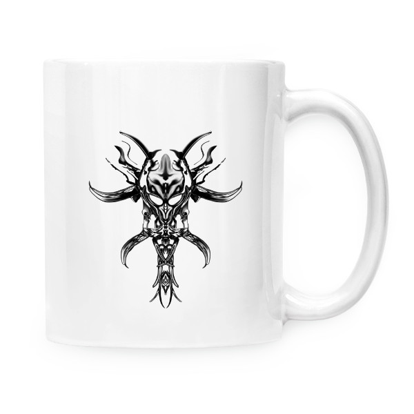 Hrnek malý bílý s potiskem Temná maska - Levá